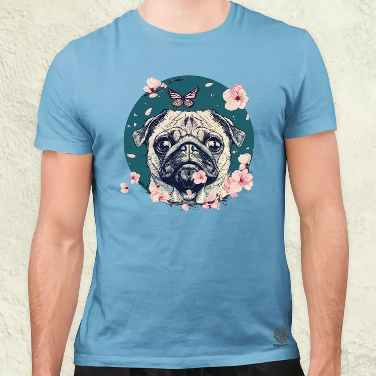 Mopsz és pillangó v2 férfi póló