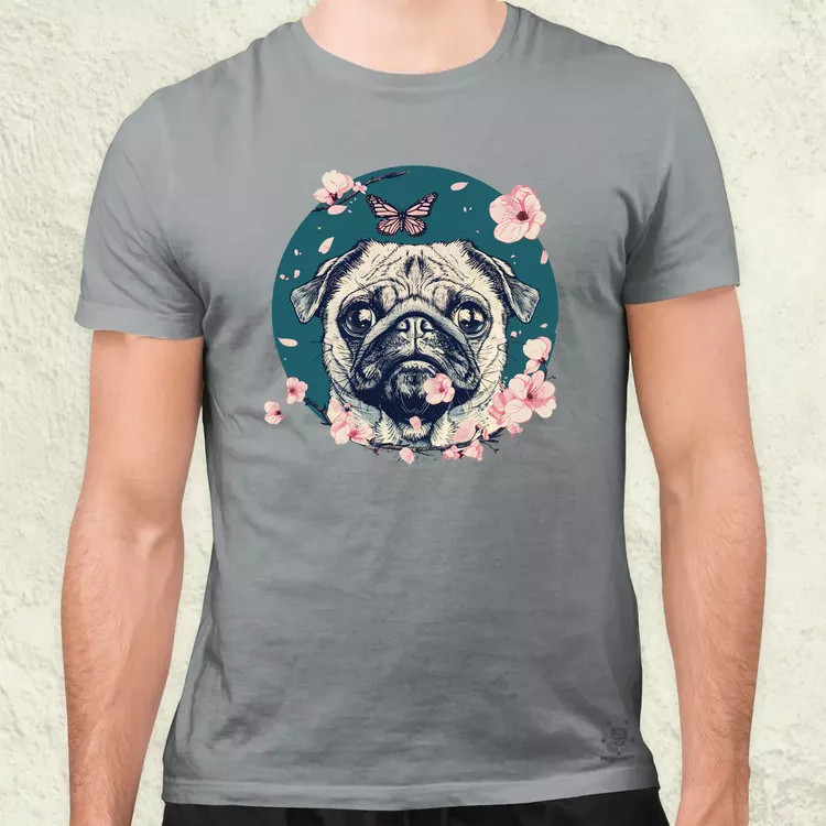Mopsz és pillangó v2 férfi póló