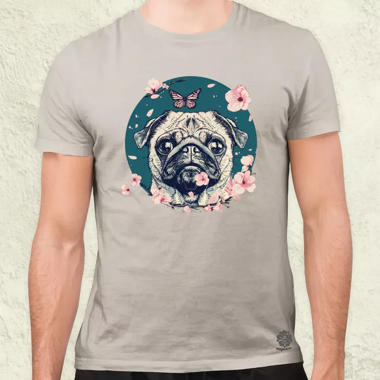 Mopsz és pillangó v2 férfi póló