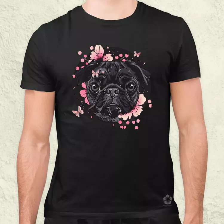 Mopsz és pillangó v3 férfi póló