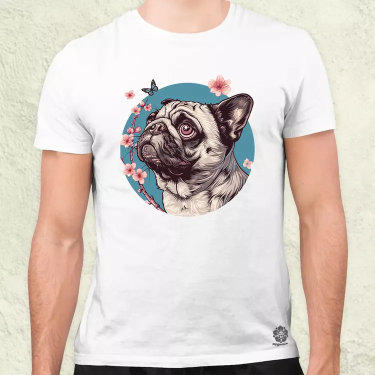 Mopsz és pillangó v4 férfi póló
