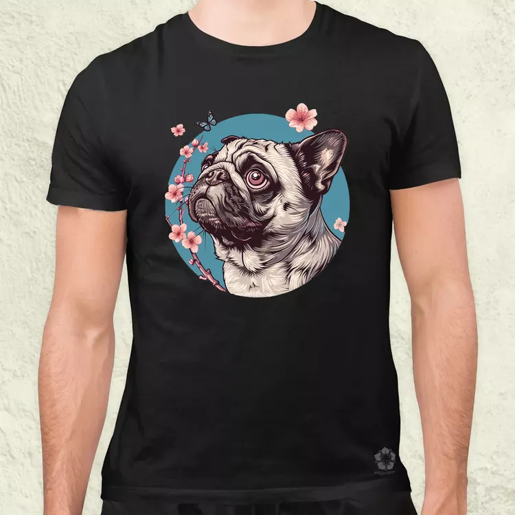 Mopsz és pillangó v4 férfi póló