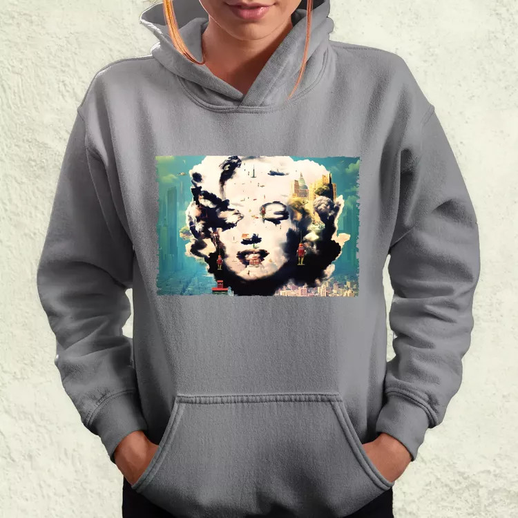 Pareidolia Marilyn Monroe város fantázia v5 női pulóver