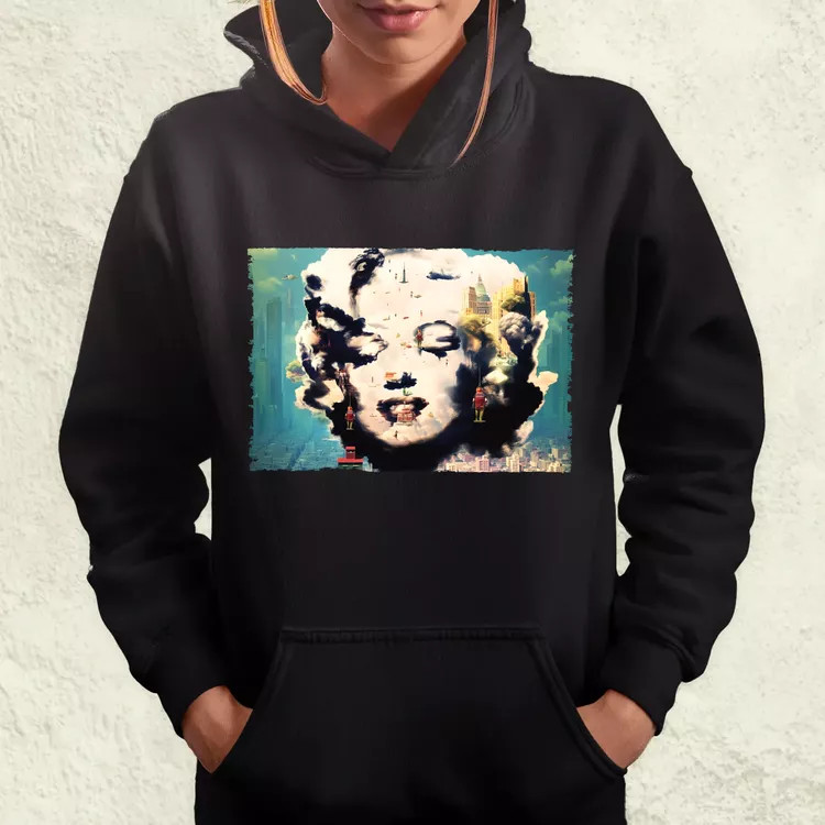 Pareidolia Marilyn Monroe város fantázia v5 női pulóver