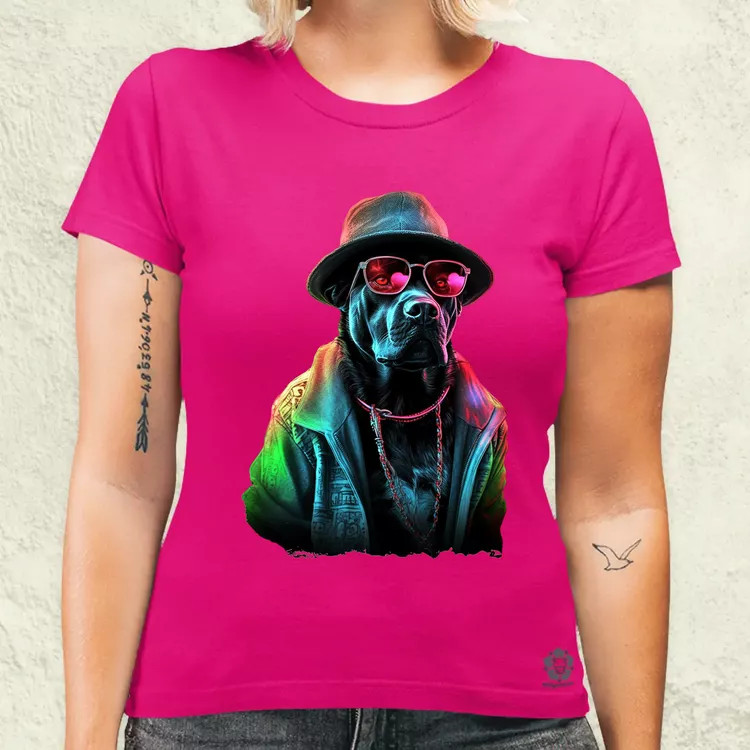 Neon gengszter kutya női póló