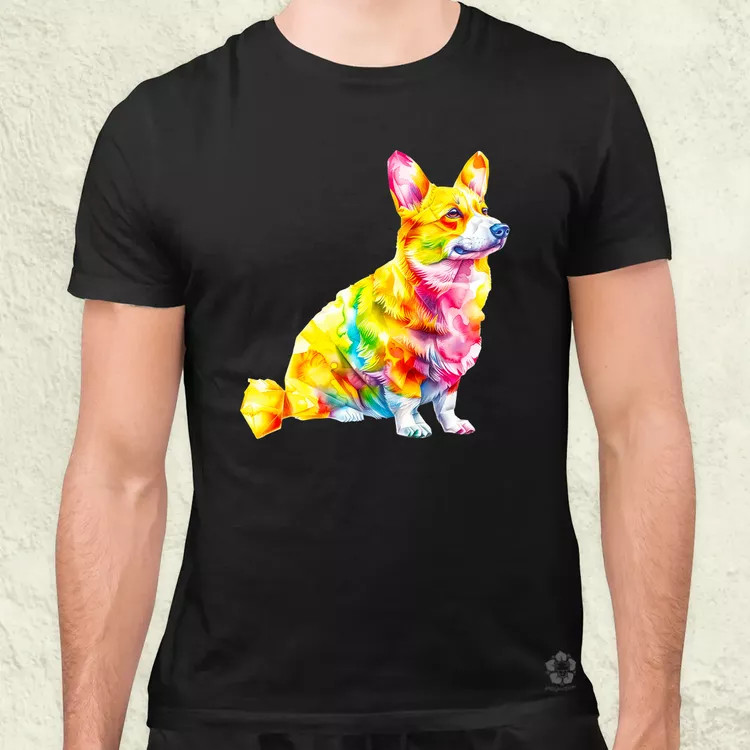 Origami Corgi v1 férfi póló