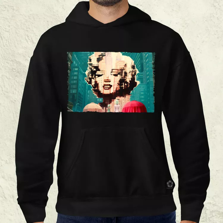 Pareidolia Marilyn Monroe város fantázia v7 férfi pulóver