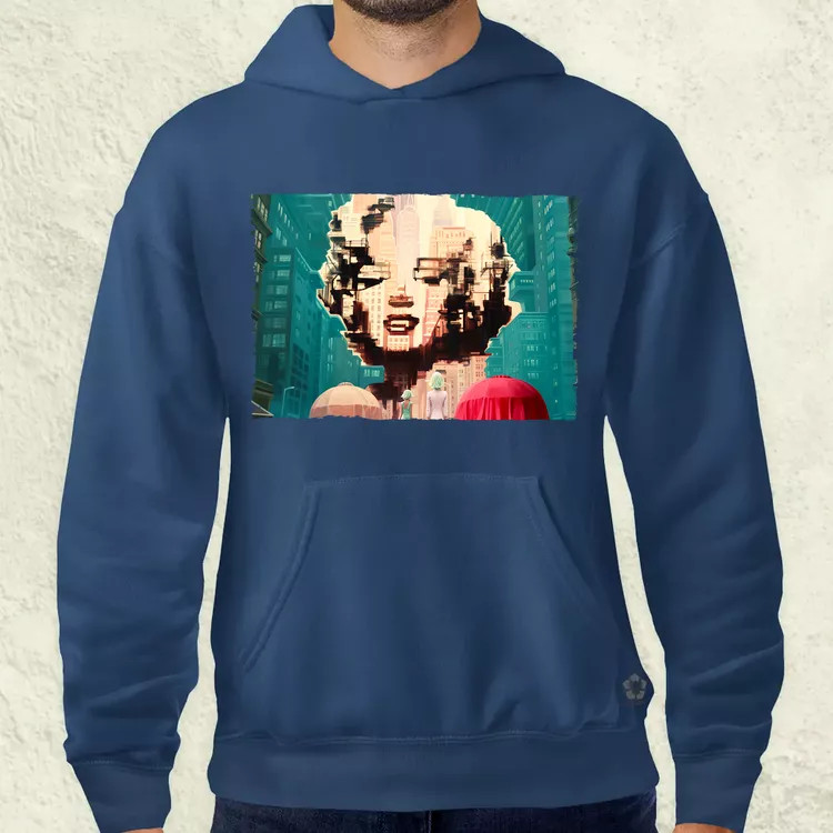 Pareidolia Marilyn Monroe város fantázia v7 férfi pulóver