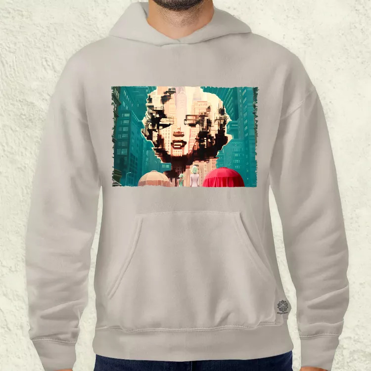 Pareidolia Marilyn Monroe város fantázia v7 férfi pulóver