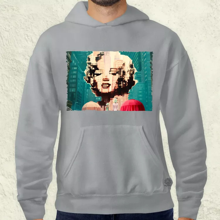 Pareidolia Marilyn Monroe város fantázia v7 férfi pulóver