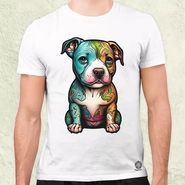Pitbull kölyök v2 férfi póló