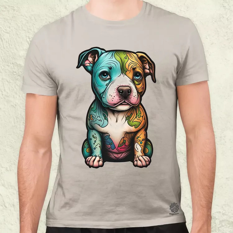 Pitbull kölyök v2 férfi póló
