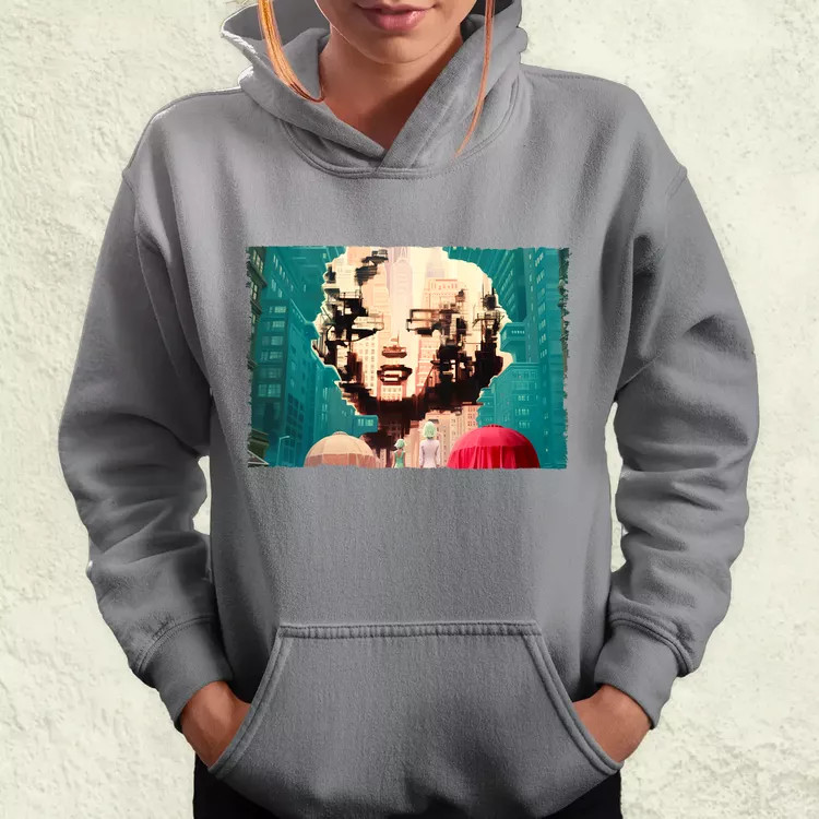 Pareidolia Marilyn Monroe város fantázia v7 női pulóver
