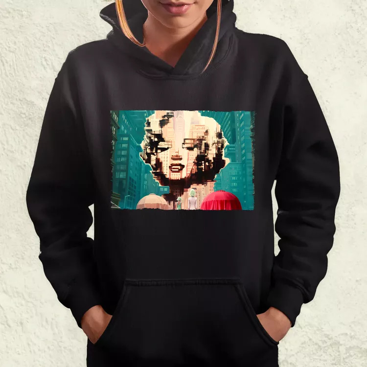 Pareidolia Marilyn Monroe város fantázia v7 női pulóver