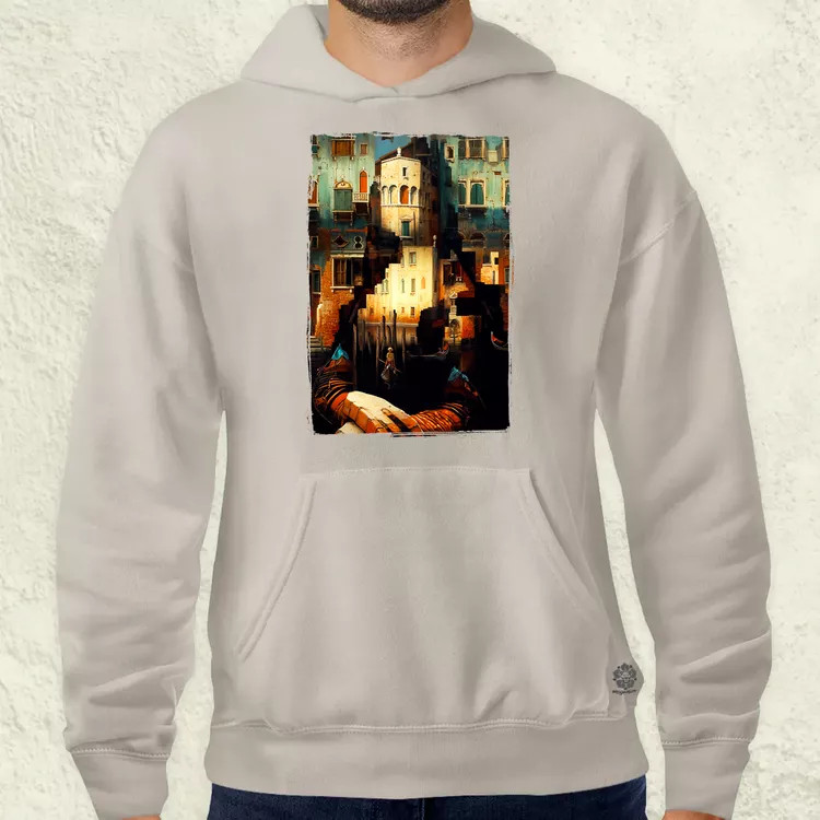 Pareidolia Mona Lisa város fantázia v1 férfi pulóver