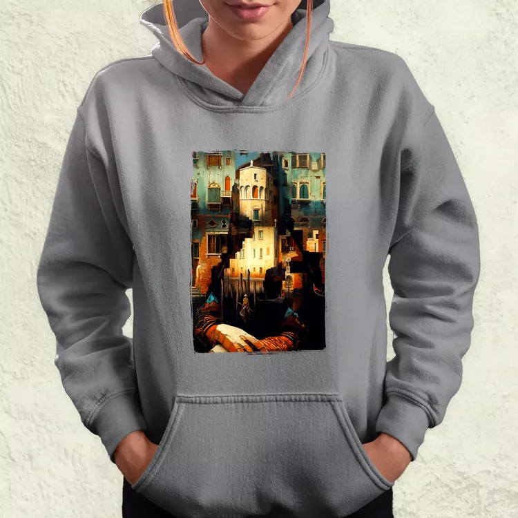 Pareidolia Mona Lisa város fantázia v1 női pulóver