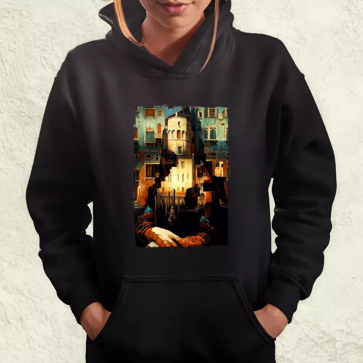 Pareidolia Mona Lisa város fantázia v1 női pulóver