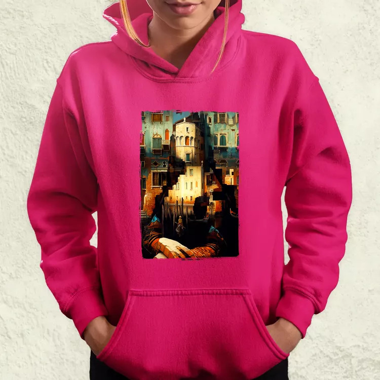 Pareidolia Mona Lisa város fantázia v1 női pulóver