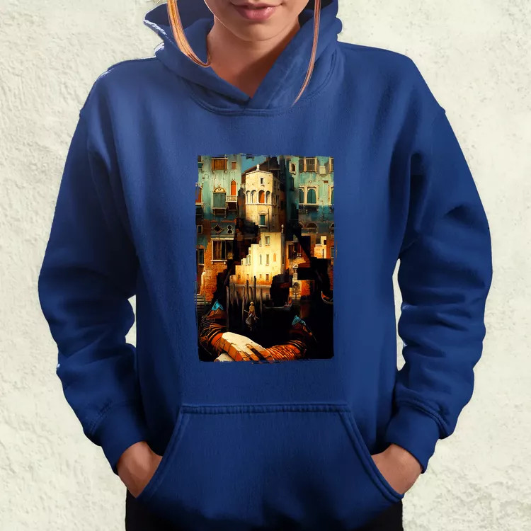 Pareidolia Mona Lisa város fantázia v1 női pulóver