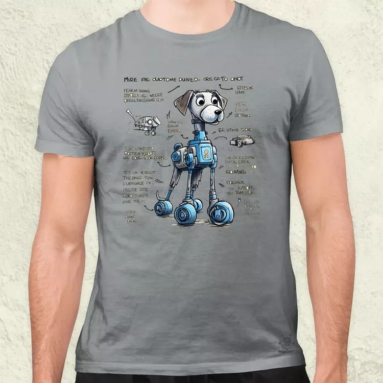 Robotkutya vázlat v3 férfi póló