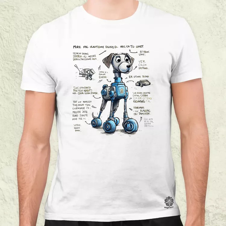 Robotkutya vázlat v3 férfi póló