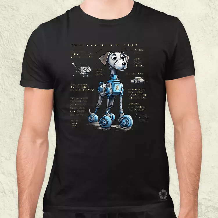 Robotkutya vázlat v3 férfi póló
