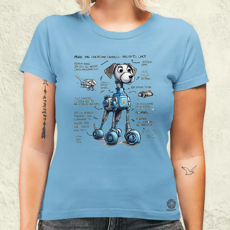 Robotkutya vázlat v3 női póló