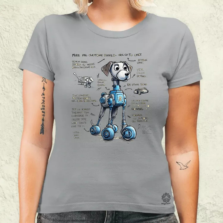 Robotkutya vázlat v3 női póló