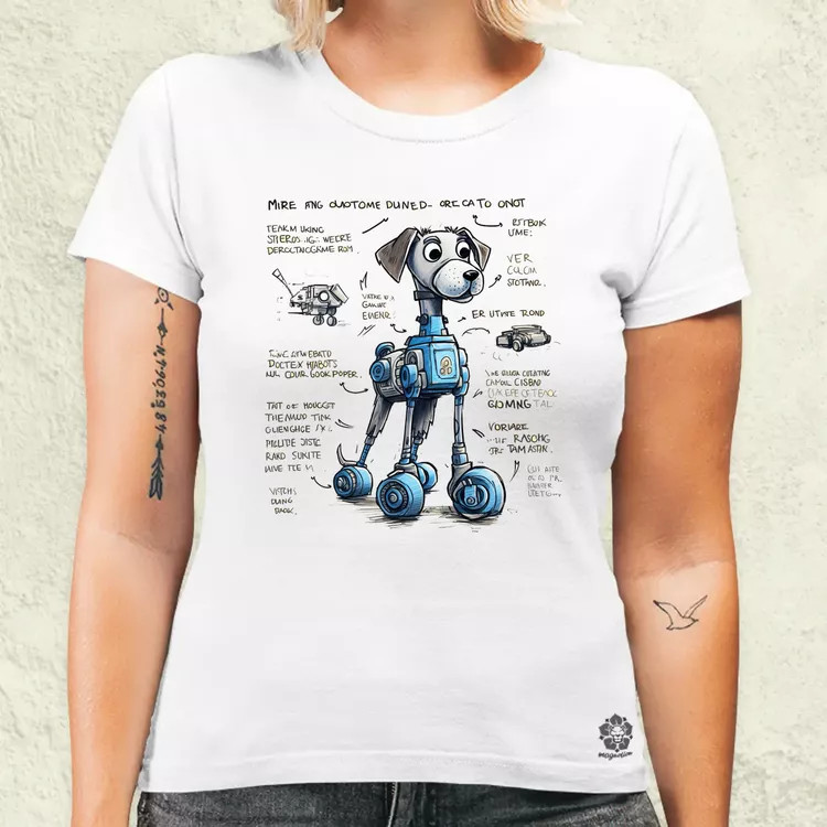 Robotkutya vázlat v3 női póló