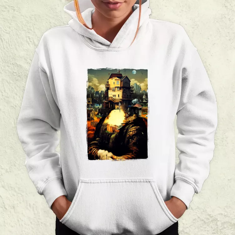 Pareidolia Mona Lisa város fantázia v2 női pulóver