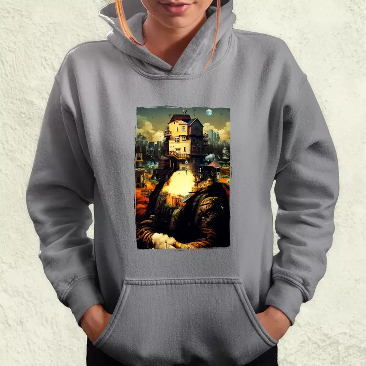 Pareidolia Mona Lisa város fantázia v2 női pulóver