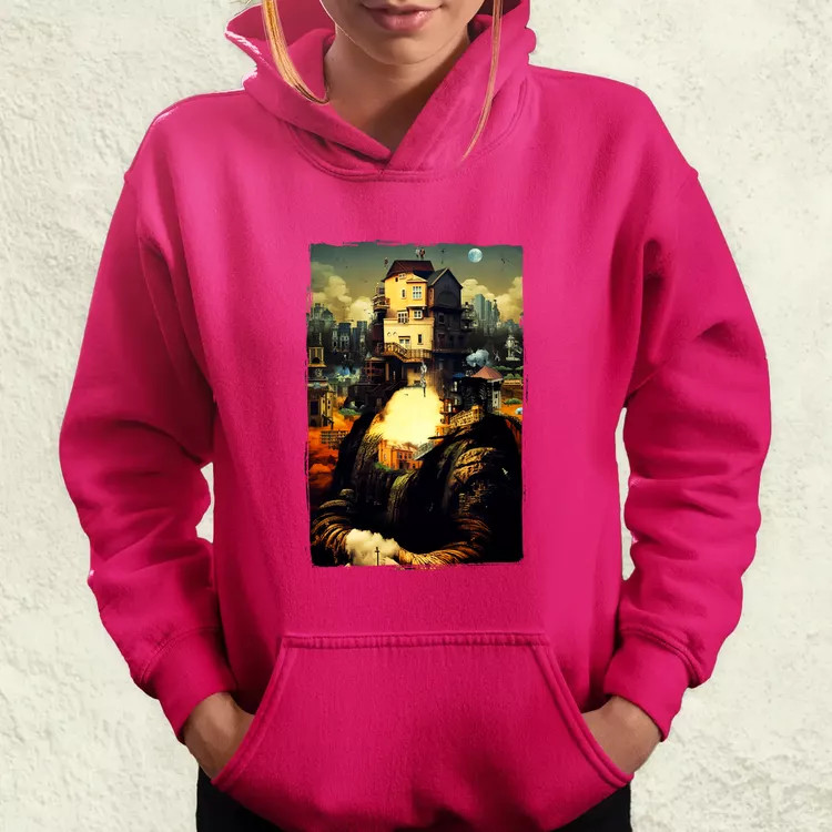 Pareidolia Mona Lisa város fantázia v2 női pulóver