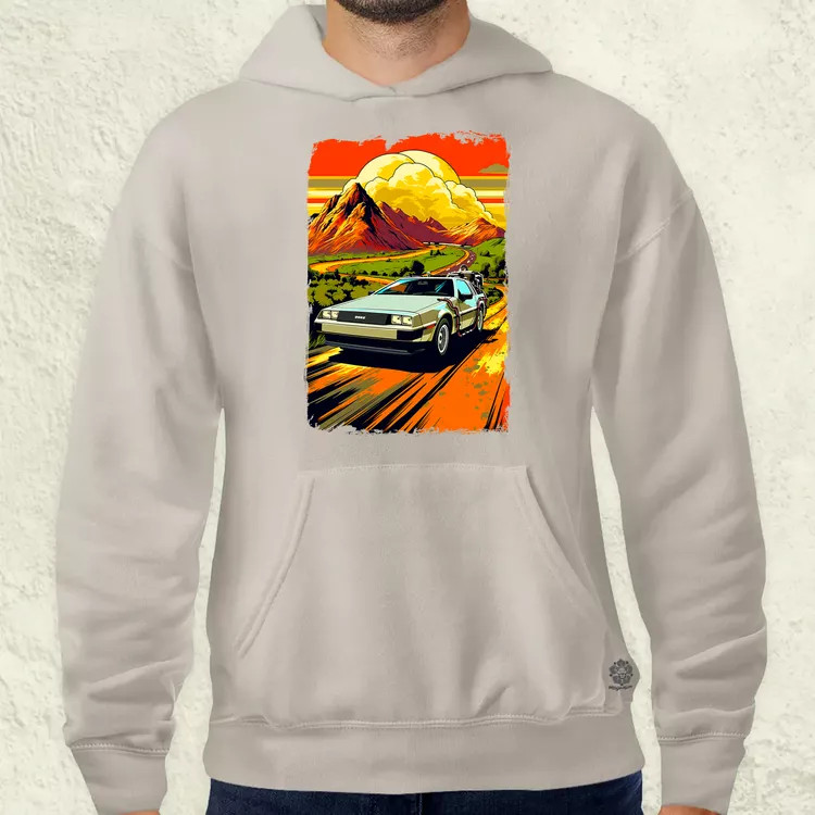 DeLorean DMC retró utazás v1 férfi pulóver