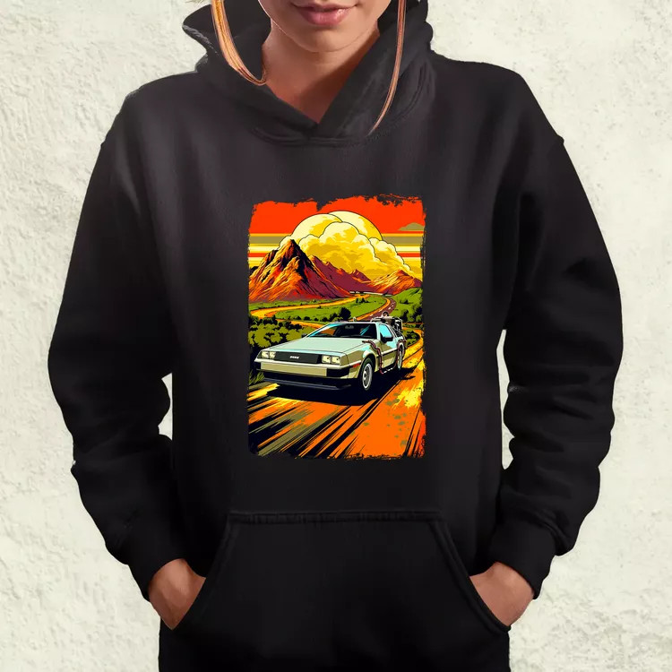 DeLorean DMC retró utazás v1 női pulóver