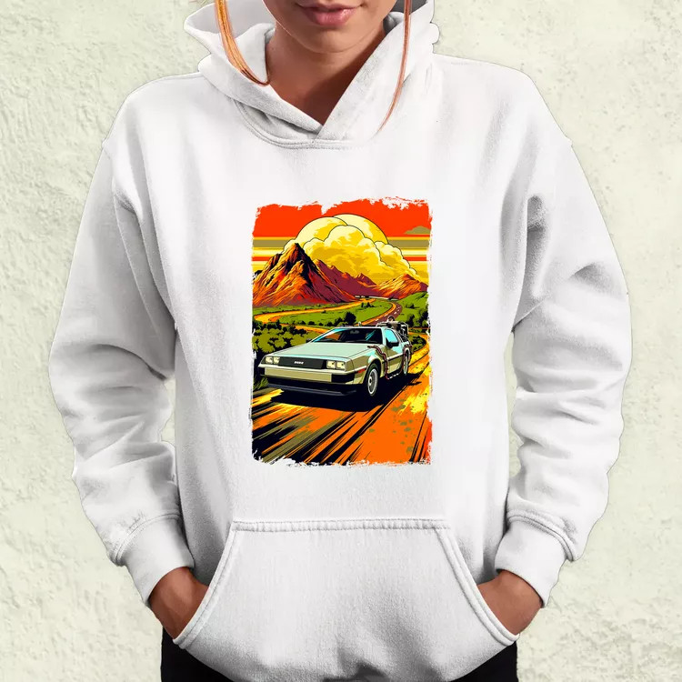 DeLorean DMC retró utazás v1 női pulóver