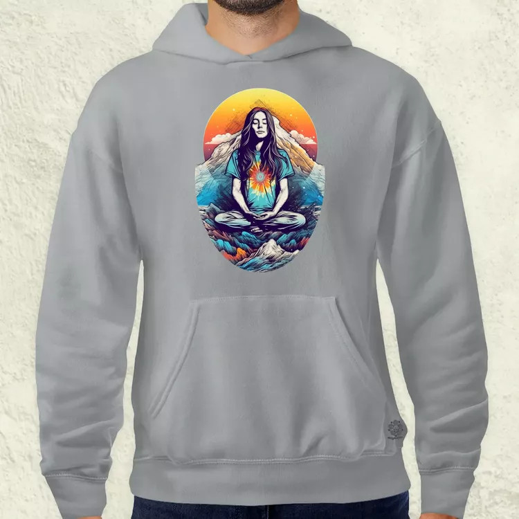 Hegyen meditálás v1 férfi pulóver