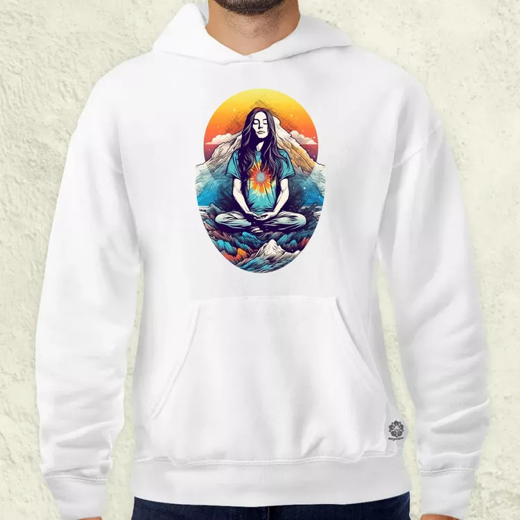 Hegyen meditálás v1 férfi pulóver