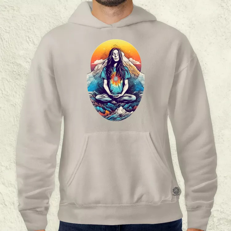 Hegyen meditálás v1 férfi pulóver