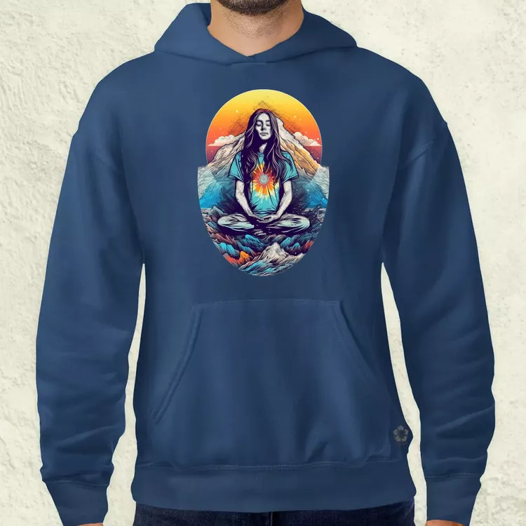 Hegyen meditálás v1 férfi pulóver