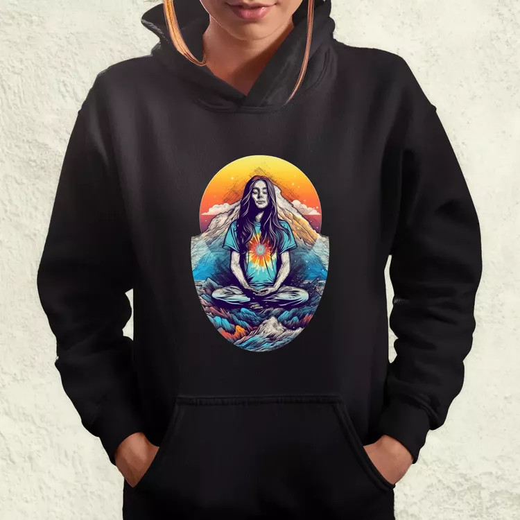 Hegyen meditálás v1 női pulóver