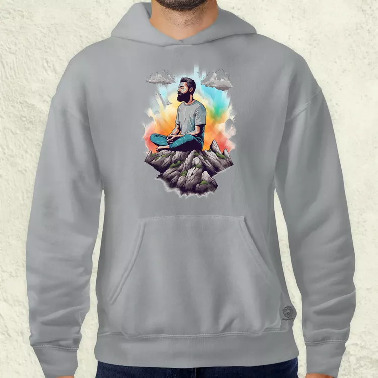 Hegyen meditálás v7 férfi pulóver