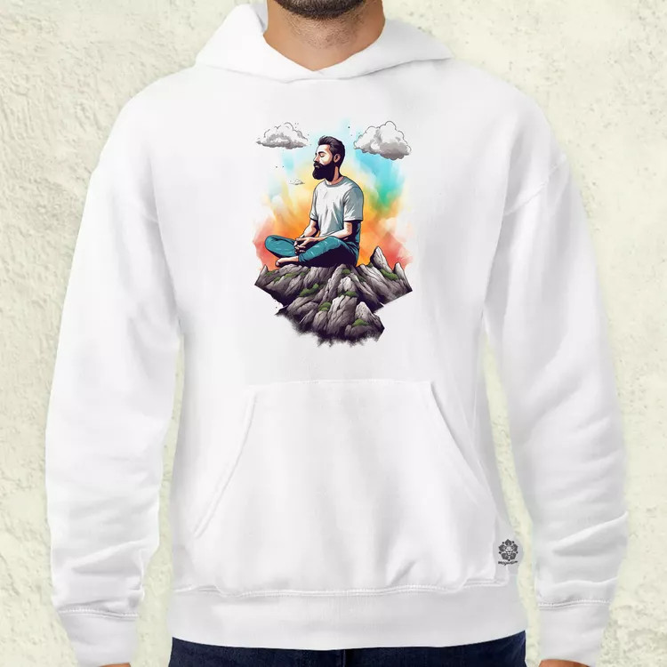 Hegyen meditálás v7 férfi pulóver