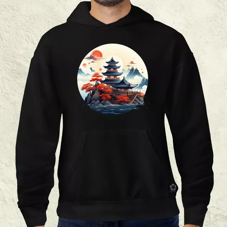 Japán szentély v1 férfi pulóver