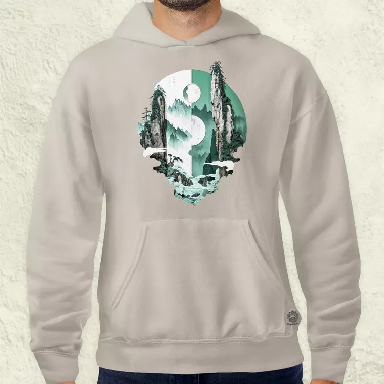 Jin Jang táj v5 férfi pulóver