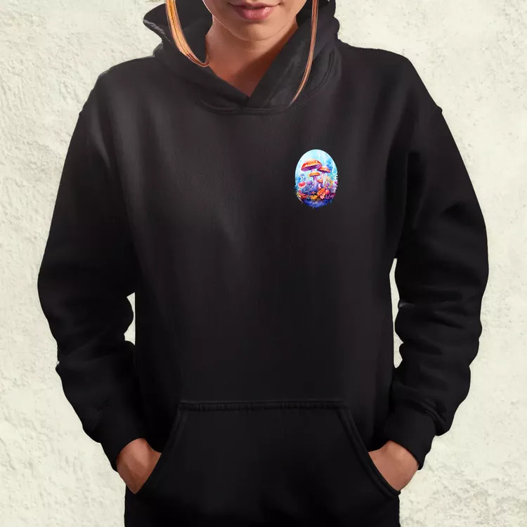 Kawaii varázsgomba zseb női pulóver
