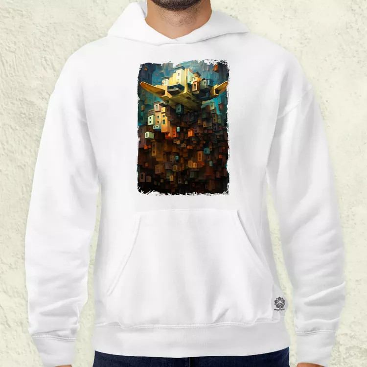 Pareidolia Yoda város fantázia v1 férfi pulóver