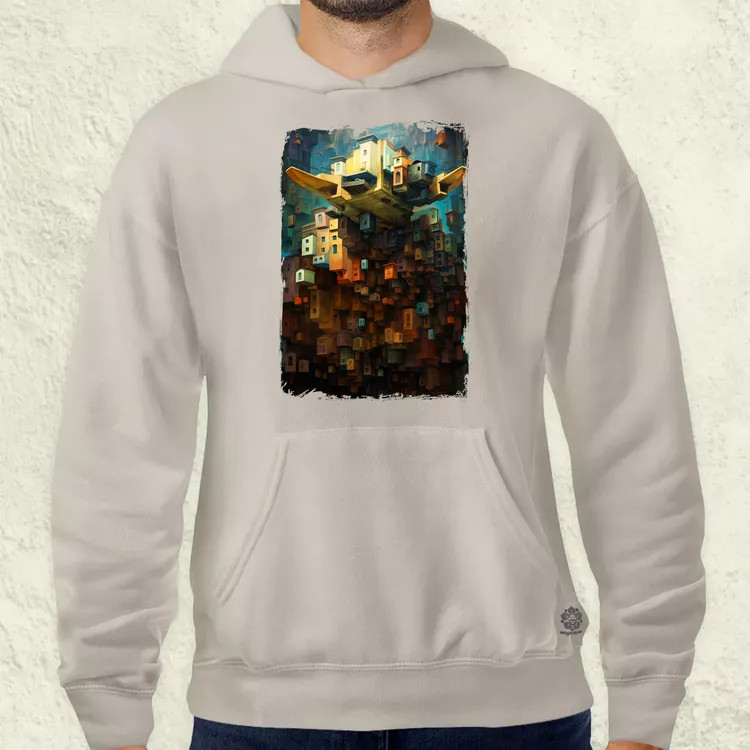 Pareidolia Yoda város fantázia v1 férfi pulóver