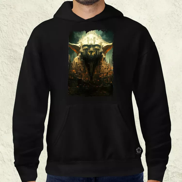 Pareidolia Yoda város fantázia v3 férfi pulóver