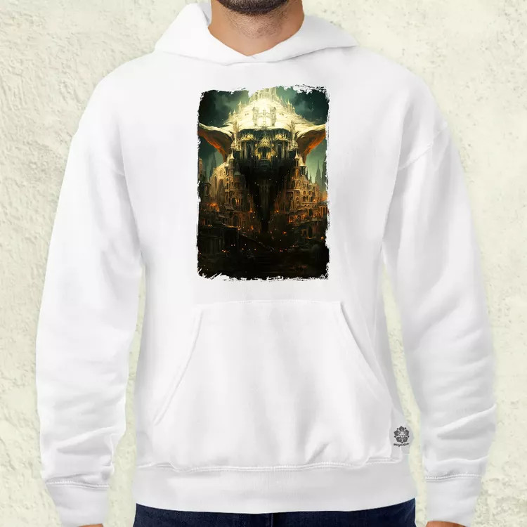 Pareidolia Yoda város fantázia v3 férfi pulóver