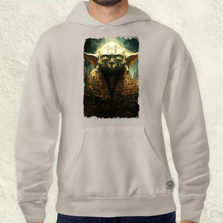 Pareidolia Yoda város fantázia v3 férfi pulóver